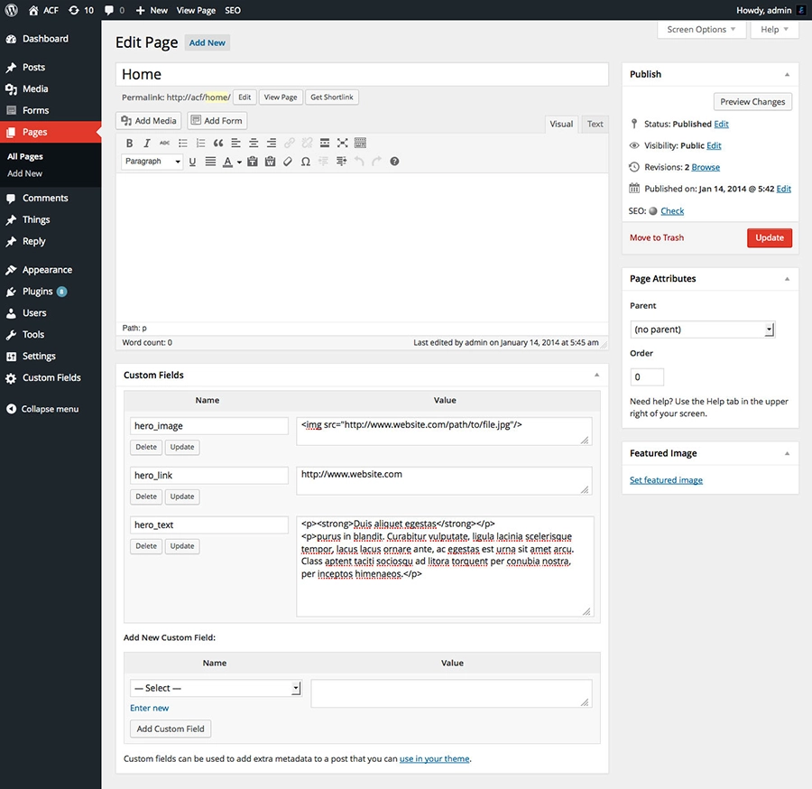 12 plugin-uri WordPress esențiale pentru dezvoltatori în 2026 2 Advanced Custom Fields PRO